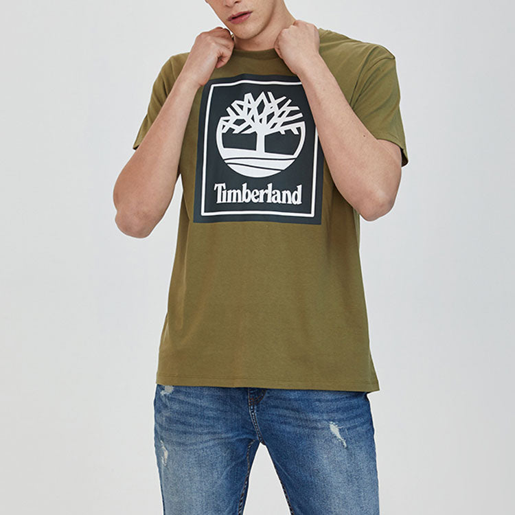 Men's Timberland Casual Round Neck Printing Short Sleeve Green A1OA2Q69