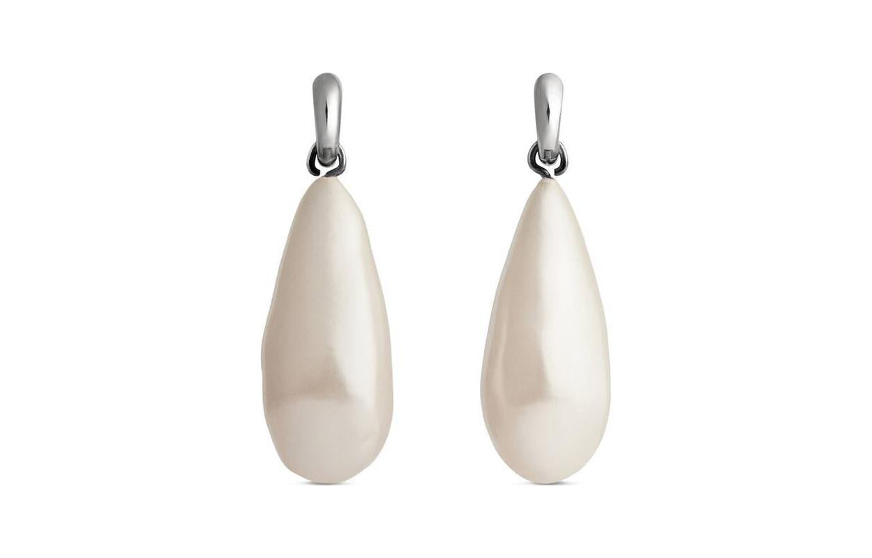 (WMNS) Balenciaga Palazzo Pearl Earrings 'Antique Silver' 786840TP01Z1290