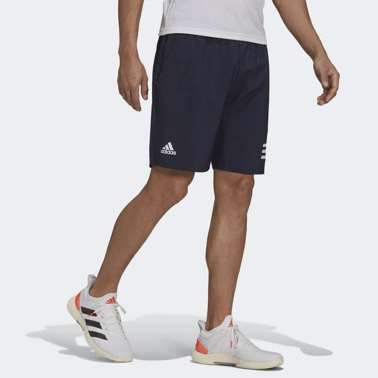adidas Solid Color Stripe Logo Athleisure Casual Sports Breathable Shorts Navy Blue H34711