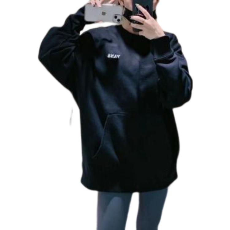 Vans Embroidered Logo Splicing Pullover Unisex Black VN0A5H9QBLK