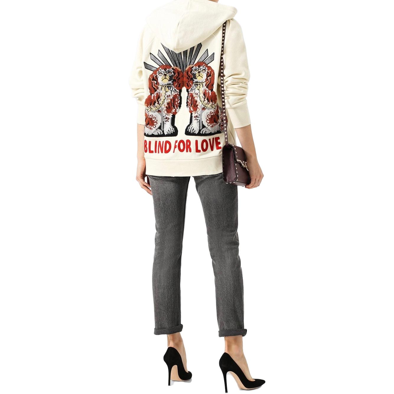 (WMNS) GUCCI Classic Gucci Logo Hoodie 'White' 457931-X5N71-9234