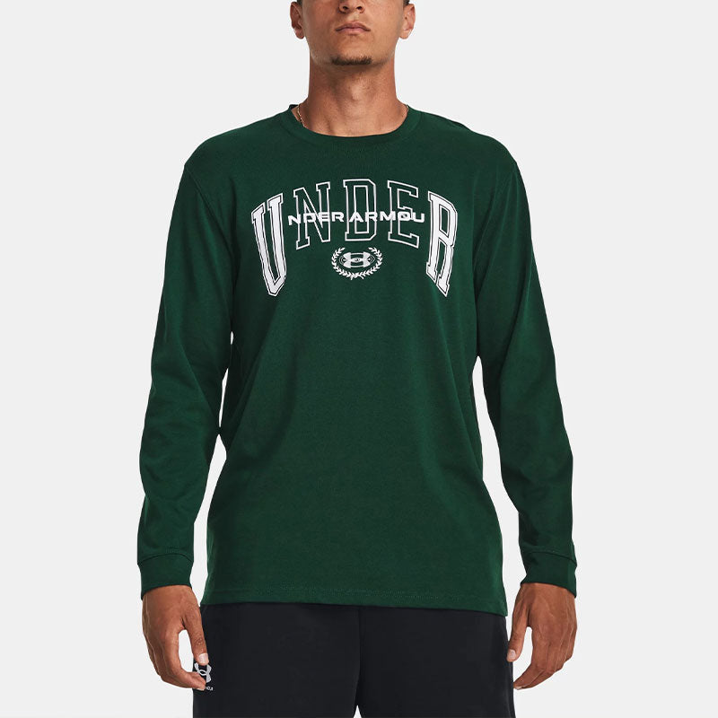 Under Armour Crest Heavyweight Long Sleeve T-shirt 'Green' 1379576-322