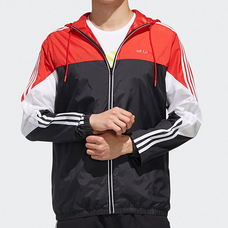 adidas neo M CS RIS WB Colorblock Athleisure Casual Sports Jacket Black EJ7071