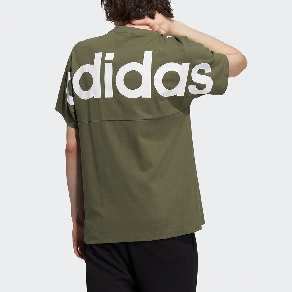 adidas neo M Icons C+ Tee Back Large Logo Printing Sports Short Sleeve Green H52727