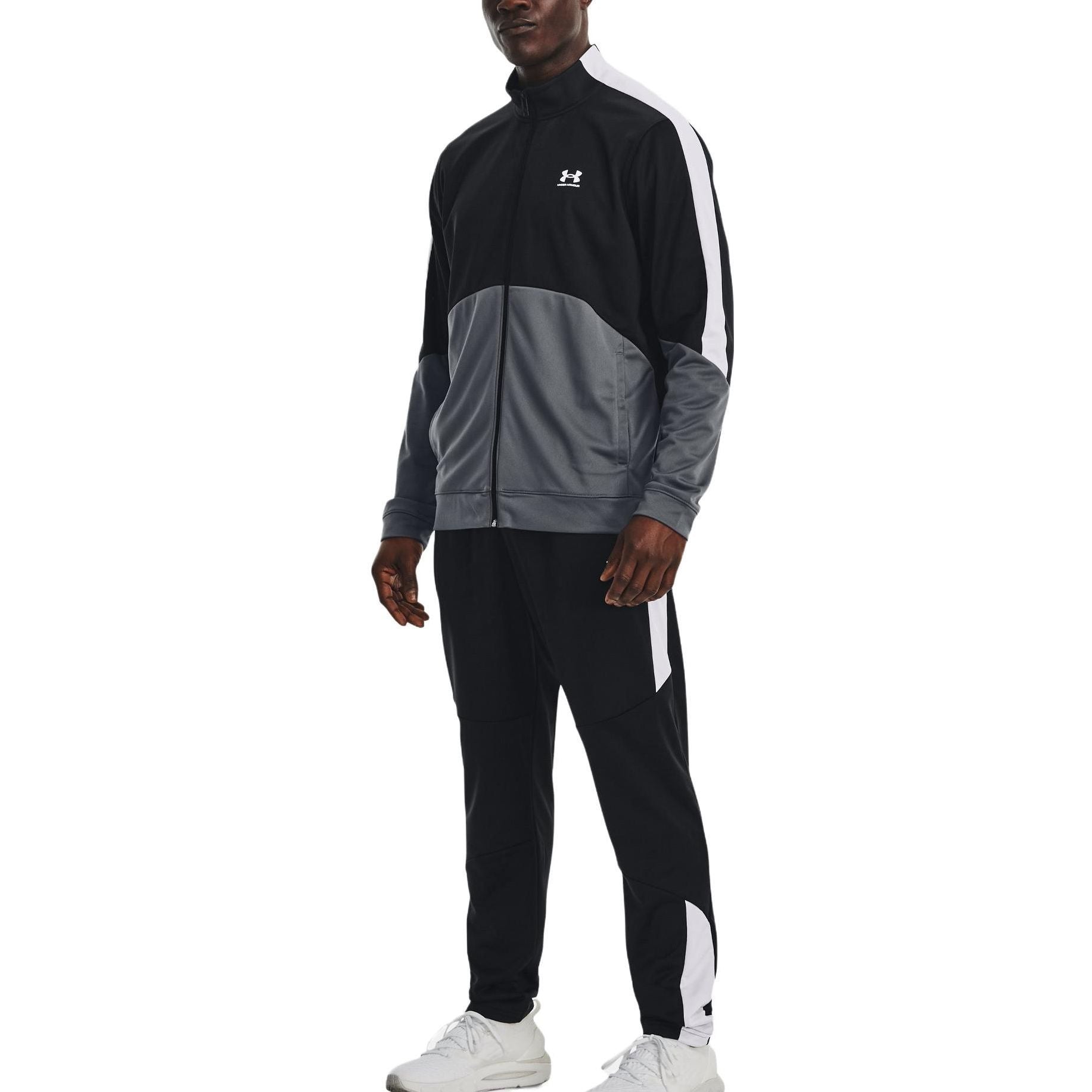 Under Armour Tricot Fashion Training Jacket 'Black Grey' 1373791-001