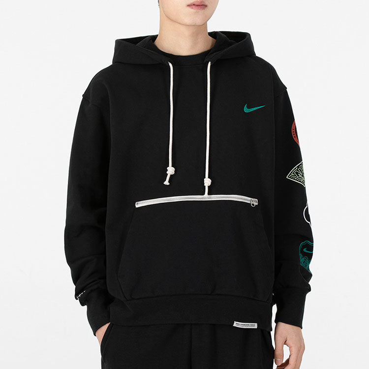 Men's Nike CNY New Year's Edition Logo Printing Loose Sports Hooded Pullover Autumn Black DJ3861-010