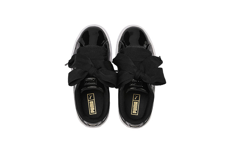 PUMA Basket Heart Patent Little 'Black White' 363352-01