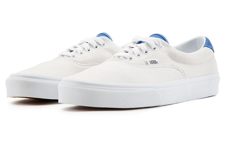 Vans Era Leather Lightweight Cozy Low Tops Casual Skateboarding Shoes Unisex White Blue VN0A38FS2HK