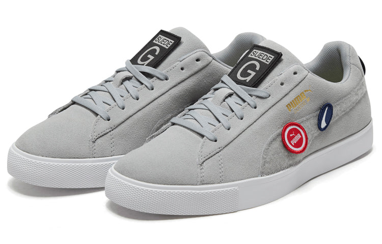PUMA Suede G Patch Le Retro Low Tops Casual Skateboarding Shoes Unisex Gray 192530-02