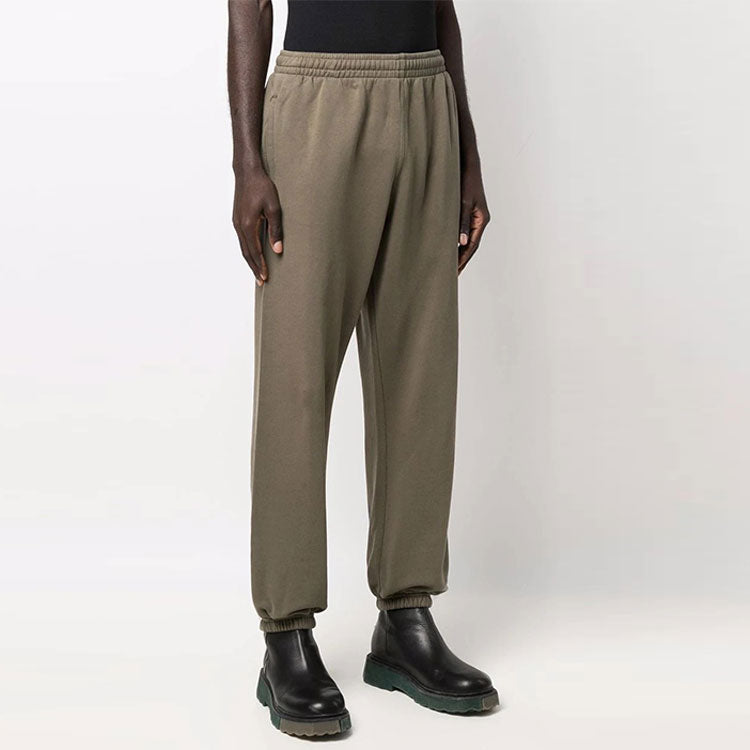 Men's Off-White SS22 Solid Color Loose Casual Long Pants/Trousers Green OMCH029S22FLE0065656