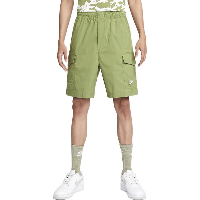 Nike FW22 Solid Color Logo Embroidered Cargo Shorts Green DM6834-334