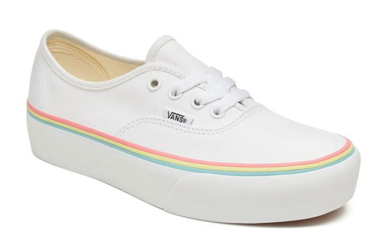 Vans RAINBOW FOXING AUTHENTIC PLATFORM 20 White VN0A3AV8S1T