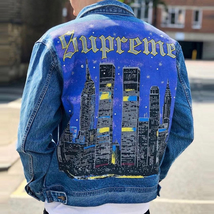 Supreme SS19 New York Painted Trucker Jacket SUP-SS19-10079