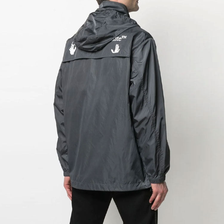 Off-White SS21 Logo Printing Zipper Jacket Version Gray OMEB014S21FAB0010601