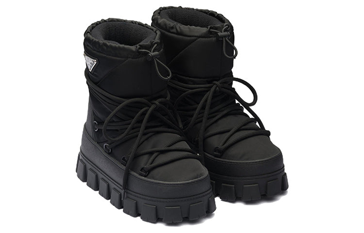 (WMNS) PRADA Logo Plaque Snow Boots 'Black' 1U007N_3LFV_F0002_F_040