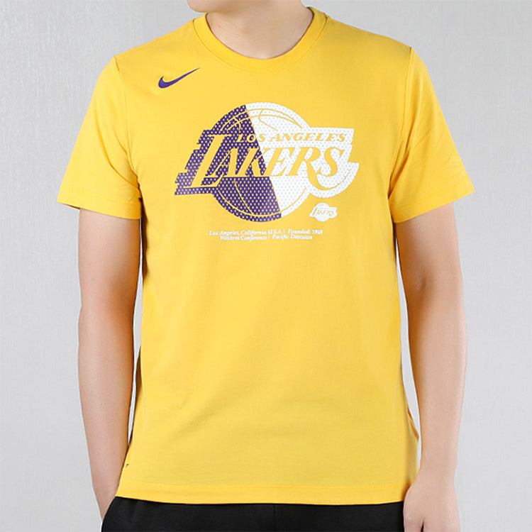 Nike Dri-fit NBA Los Angeles Lakers Round Neck Short Sleeve Yellow AT0422-741