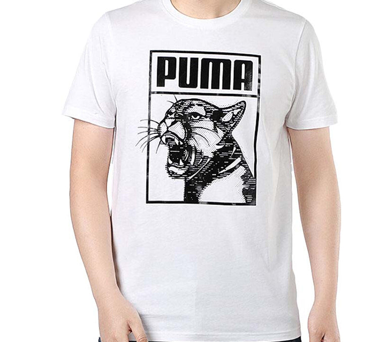 PUMA Graphic Tee Box Logo Living Series Short Sleeve White 598245-52