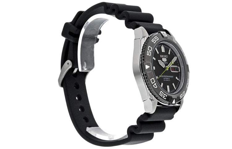 Men's SEIKO No. 5 Rubber Strap Mechanical Watch Black SNZB23J2