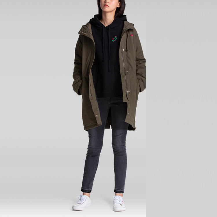 Levis Embroidered Thicken Hooded Jacket Military Green 75710-0000