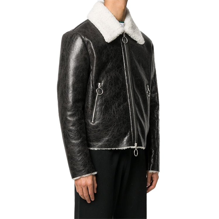 Off-White FW20 Logo Print Aviation Jacket OMJA047E20LEA0011001