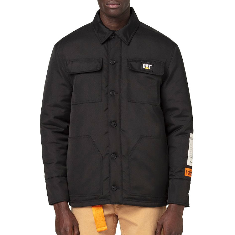 Men's HERON PRESTON X Caterpillar Long Sleeves Coach Multiple Pockets Jacket Black HMEM005F20FAB0021000