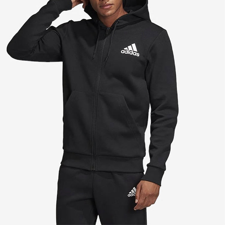 Men's adidas Sports Stylish Knit Logo Black Jacket DT9912