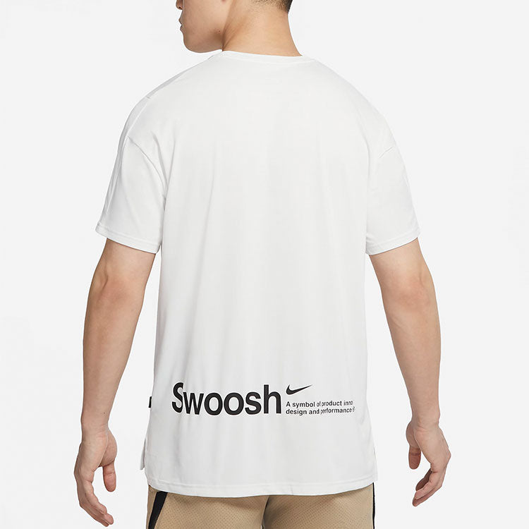 Men's Nike Alphabet Pattern Printing Round Neck Short Sleeve Mountain White T-Shirt DX6305-121