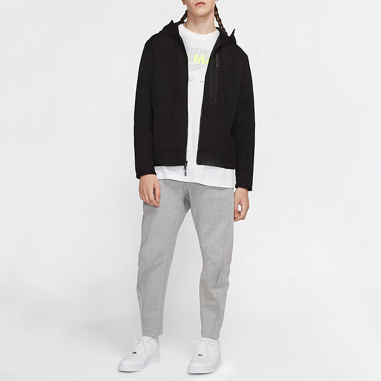 Nike Sportswear Tech logo Printed casual hooded Jacket 'Black' CU4486-010