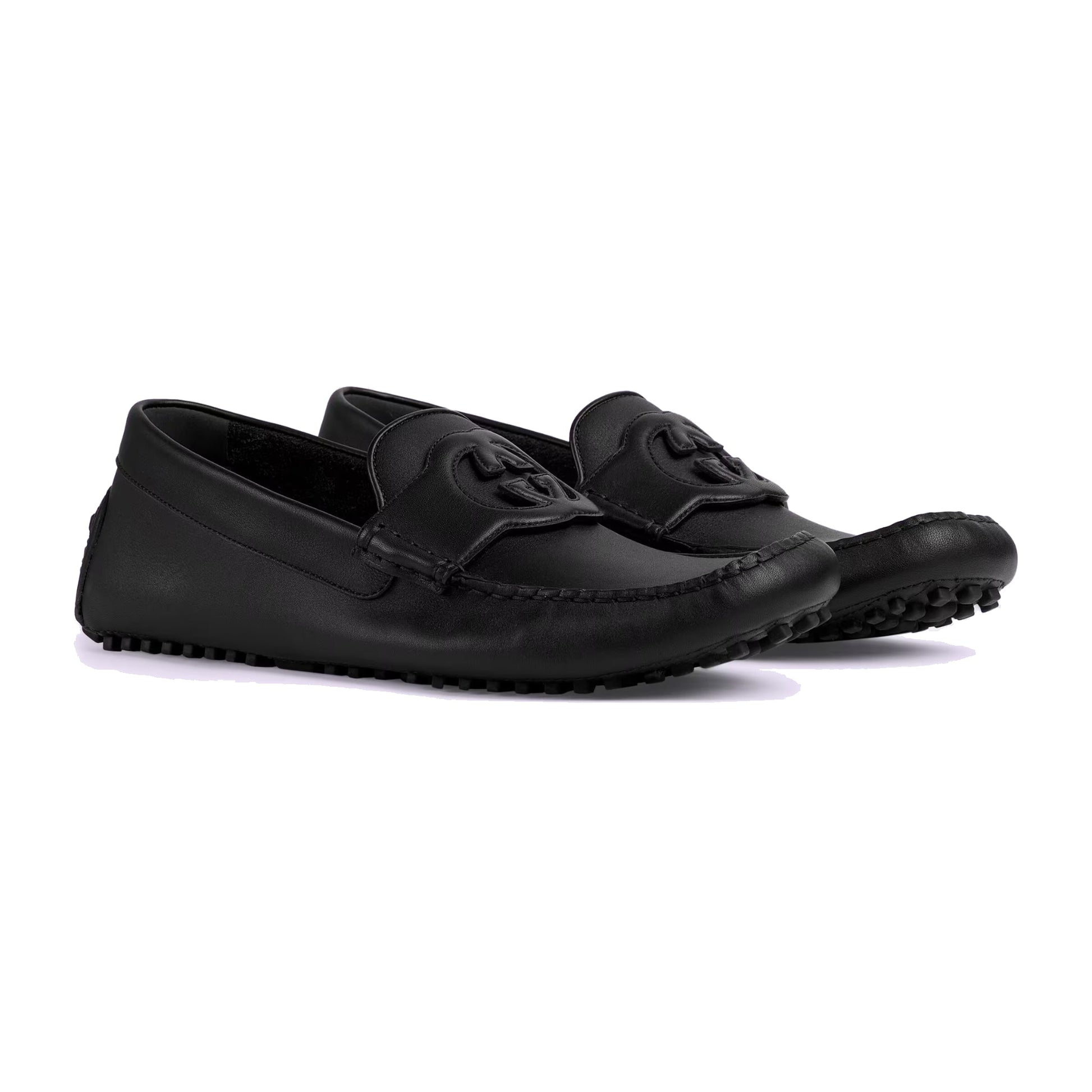 Gucci Leather Driver Shoes 'Black' 730148-1XH60-1000