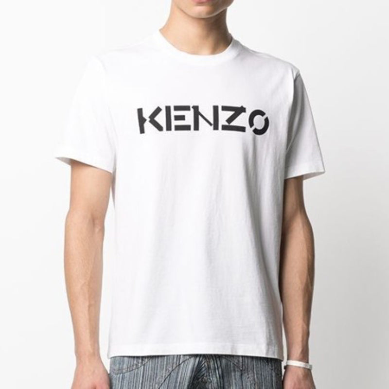 Men's KENZO SS21 Alphabet Logo Round Neck Short Sleeve White FA65TS0004SJ-01B