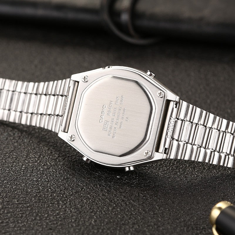 CASIO Quartz Waterproof Analog Mens Silver Digital B640WD-1A