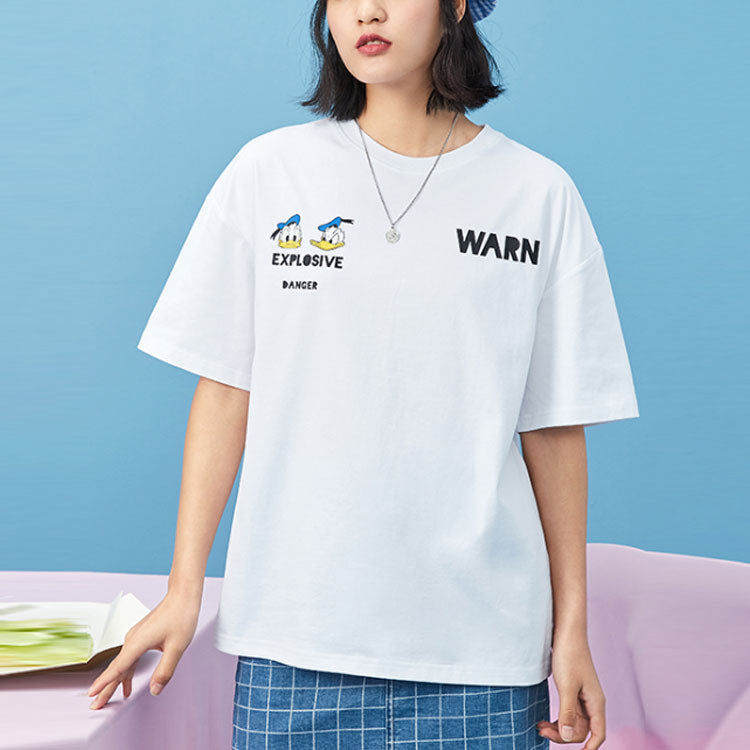 (WMNS) Li-Ning x Disney Crossover Sports Round Neck T-Shirt 'White' AHSR342-1