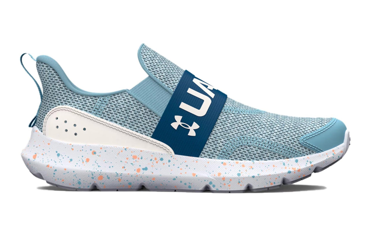 (PS) Under Armour Surge 3 Slip On Paint Splatter Running Shoes 'Blue Teal' 3026870-400