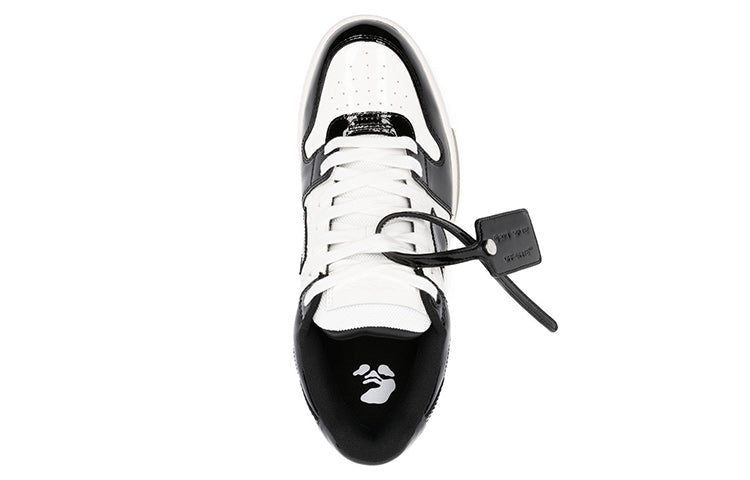 Off-White Out Of Office Low-Top Patent Sneaker 'Black White' OMIA189F22LEA0060110