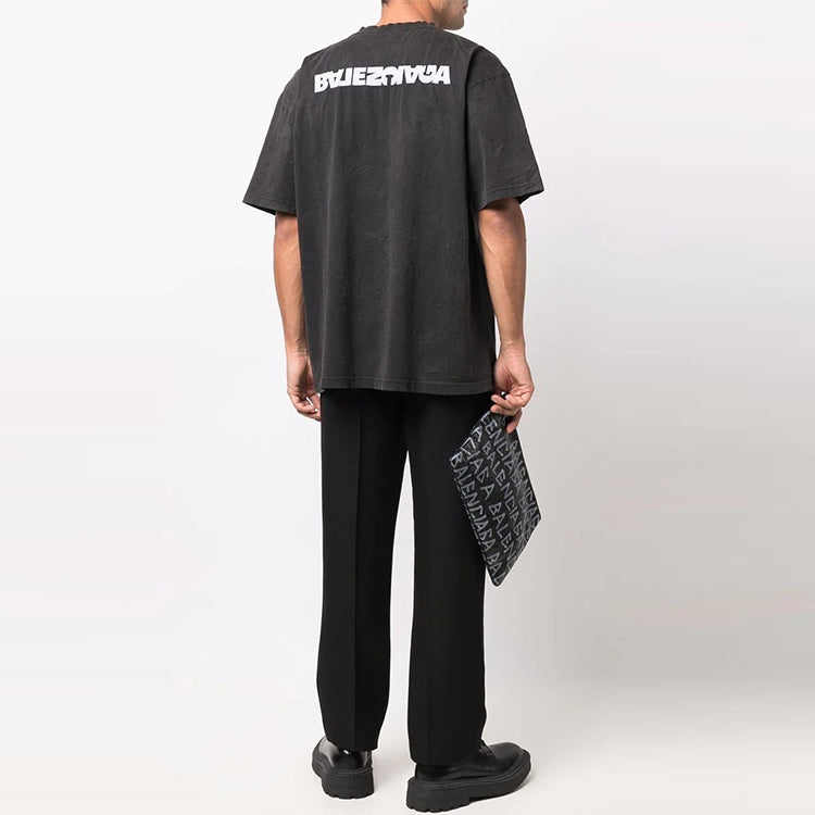Balenciaga Turn Slit T-Shirt 'Black' 641655TLVB39034