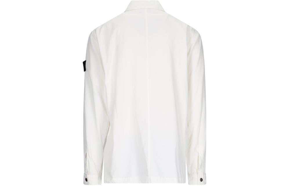 STONE ISLAND Logo-patch Long-sleeve Shirt 'White' 781511729-V0001