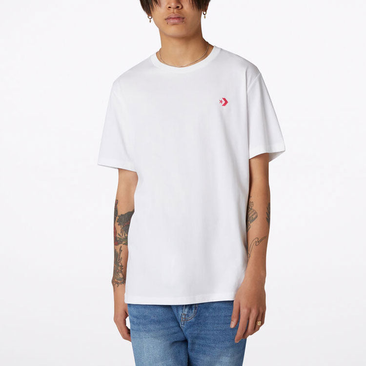 Men's Converse Sports Running Printing Alphabet Round Neck Short Sleeve White 10021112-A02