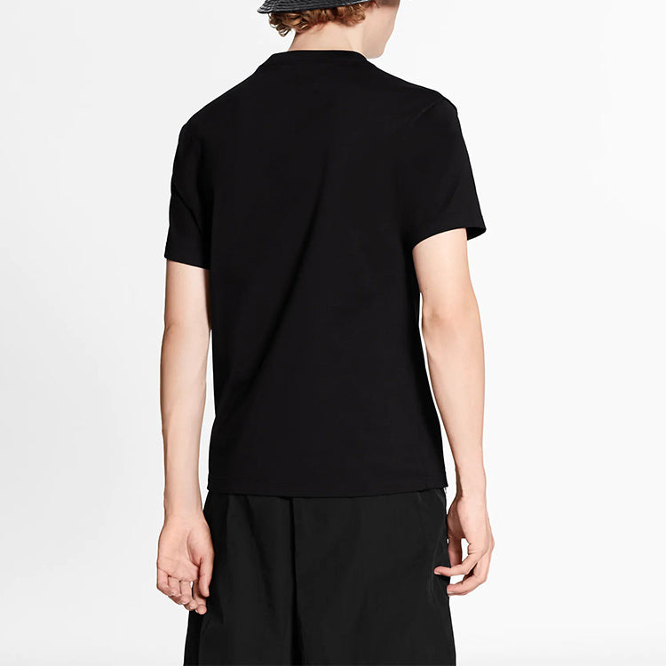 LOUIS VUITTON LV SS21 2054 Logo Chest Letter Crewneck Short Sleeve For Men Black 1A8HM6