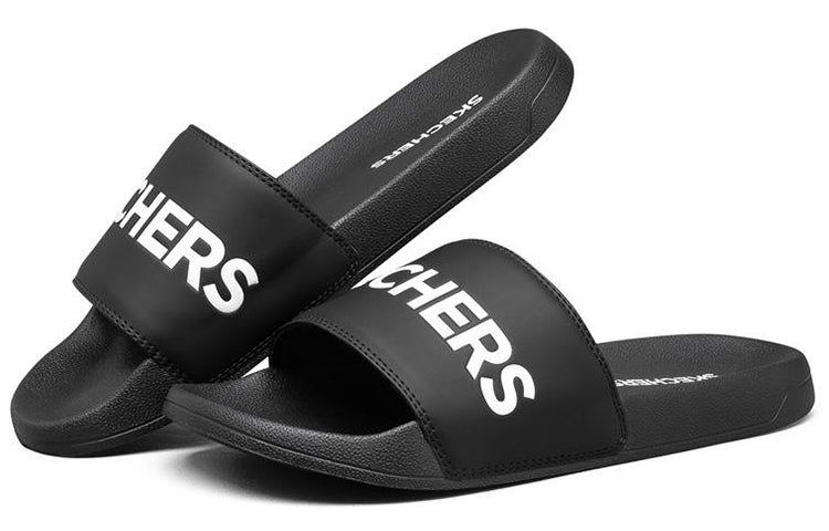 Skechers Side Lines Lightweight Cozy Outdoor Sports Slippers Black 8790108-BLK