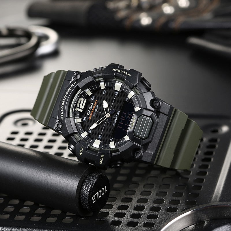 CASIO G Shock Quartz Sports Waterproof Mens Green Analog/Digital Combo HDC-700-3A