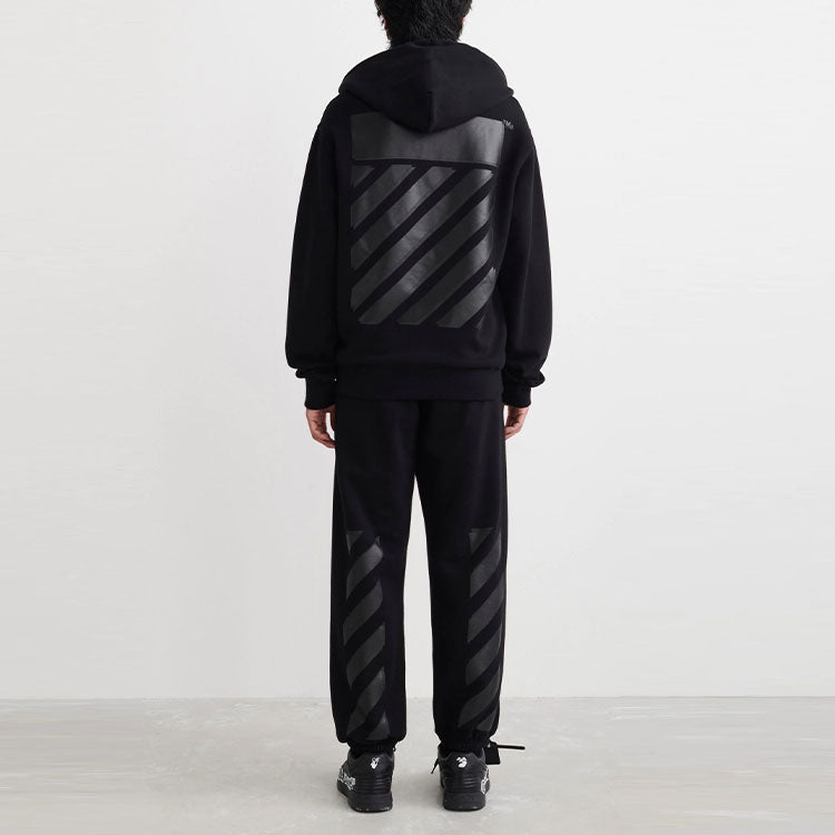 Men's Off-White SS22 Printing Zipper Jacket Black OMBE013C99FLE0011010
