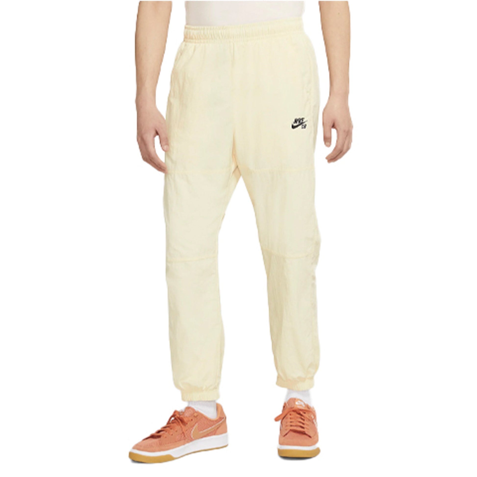 Men's Nike Logo Pattern Loose Bundle Feet Sports Pants/Trousers/Joggers Beige CW7716-113