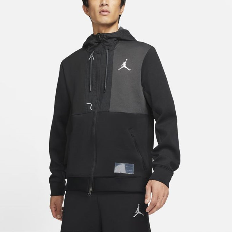 Air Jordan MENS Full-zipper Knit Hooded Jacket Black CV2329-010