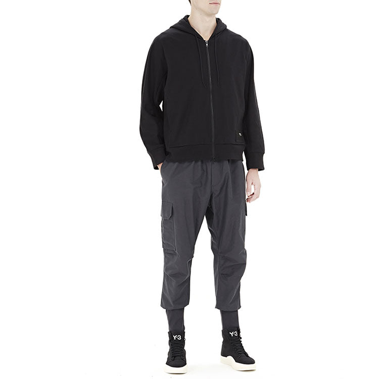 Men's Y-3 Solid Color Loose Casual Zipper Black FJ0438