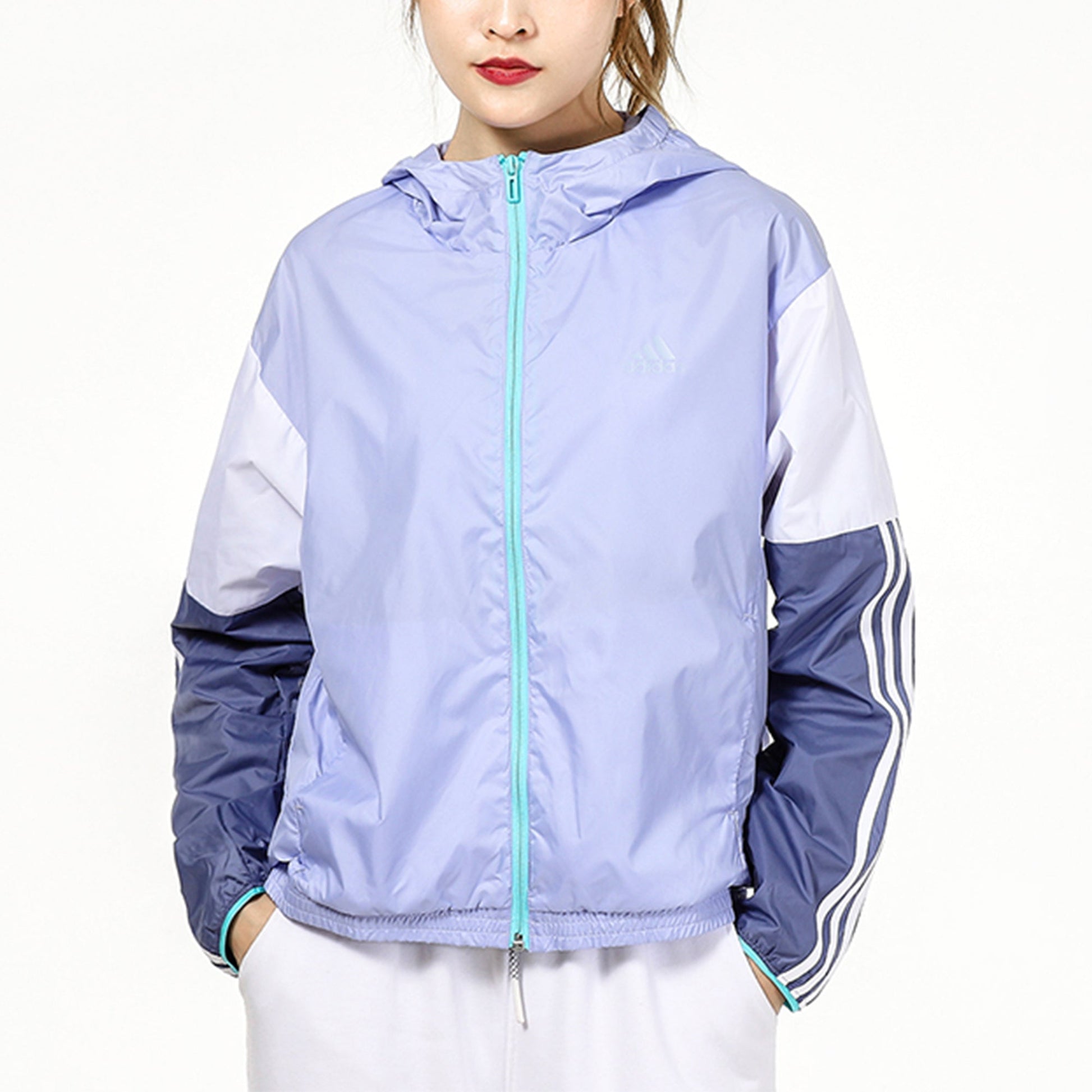 (WMNS) adidas Fi W Wb Color Contrasting Colors Woven Sports Hooded Jacket Light Purple H09723