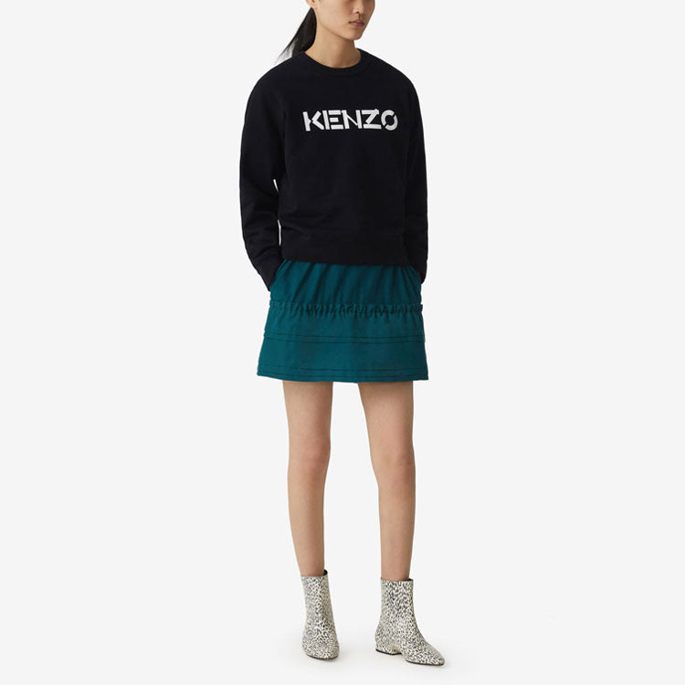 (WMNS) KENZO Casual Round Neck Pullover Long Sleeves Hoodie Black FA62SW8214MD-99