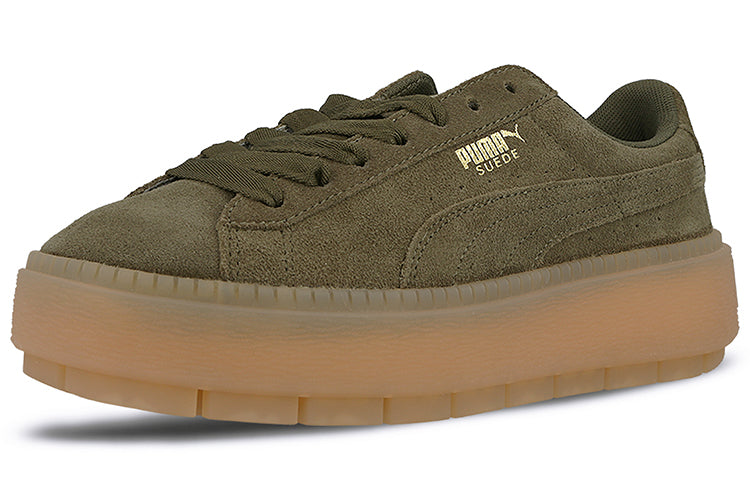(WMNS) PUMA Suede Platform Trace 'Olive Night' 365830-03