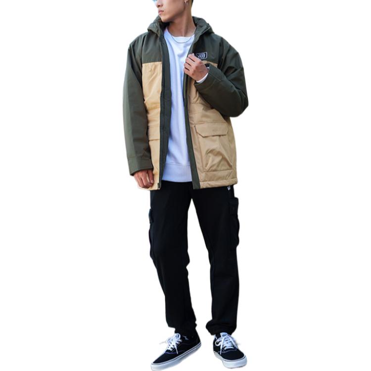 Vans Logo Zip Hooded Jacket 'Tan Green' VN000915YUU