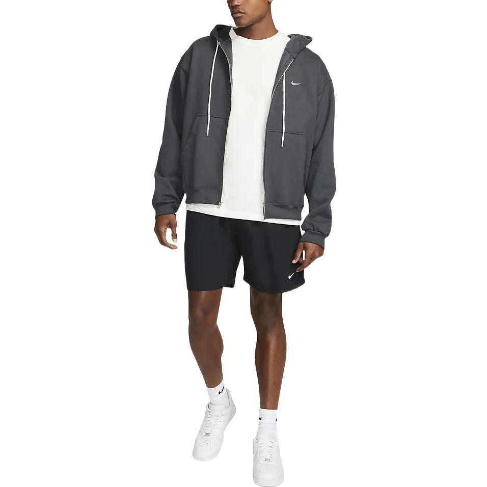 Men's Nike Solid Color Logo Printing Loose Zipper Smoke Gray DH5042-070