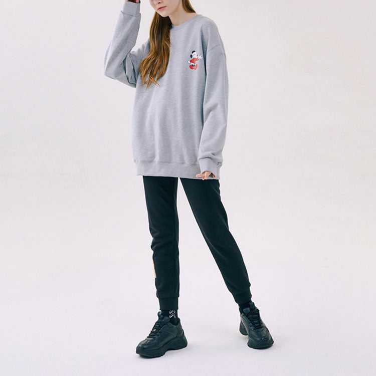 MLB x Disney Mickey Crossover Athleisure Casual Sports Long Sleeves Pullover Unisex Gray 31MTK1011-43M